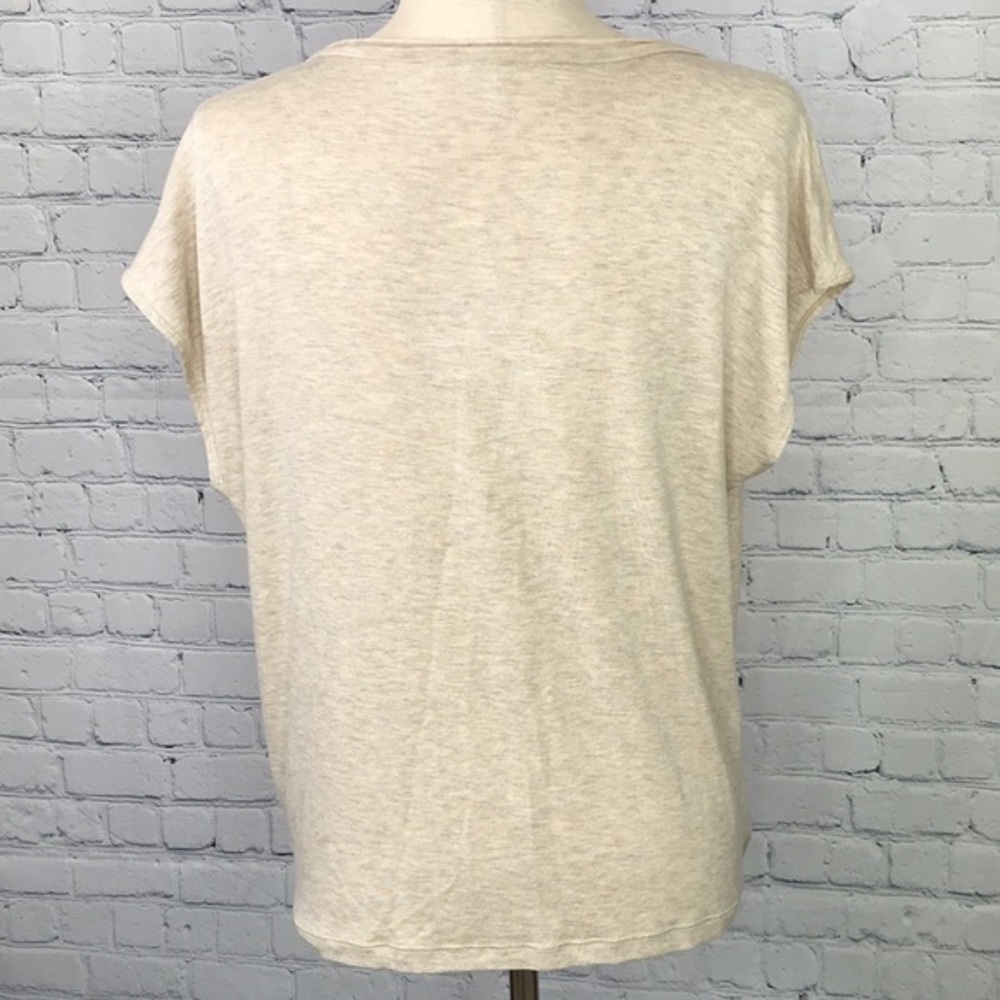 MAX STUDIO Keyhole Surplice Knit Top Cream sz S - Picture 4 of 8
